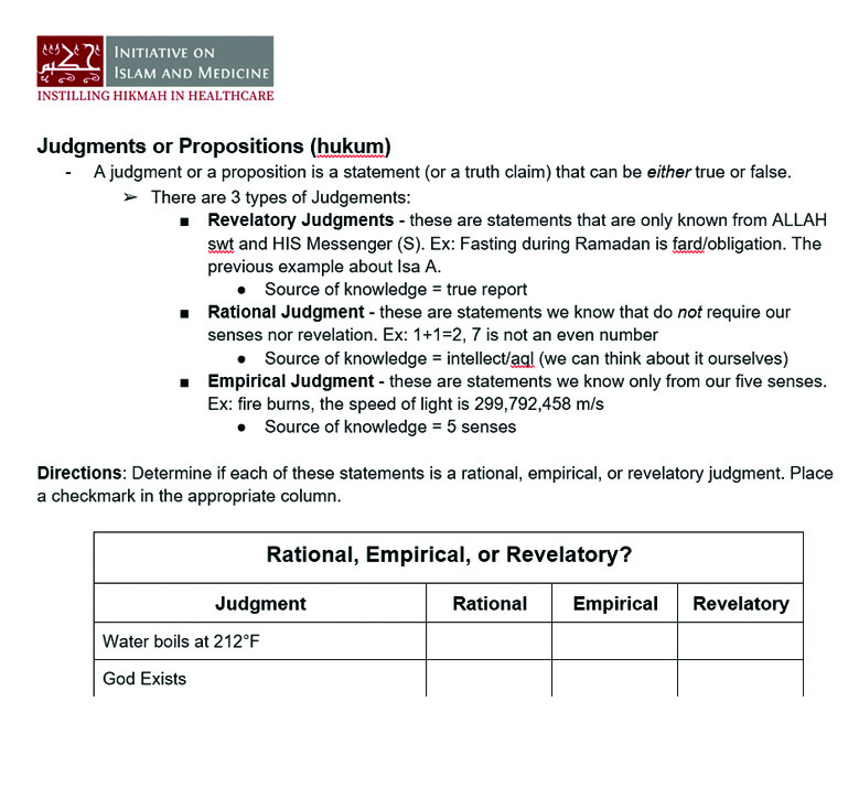 Judgments or Propositions (hukum)