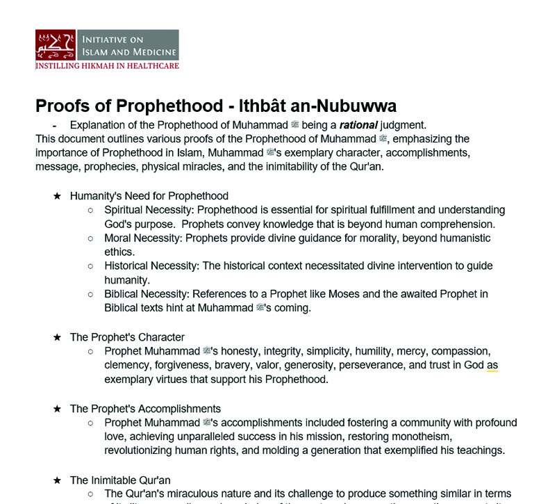 Proofs of Prophethood - Ithbât an-Nubuwwa
